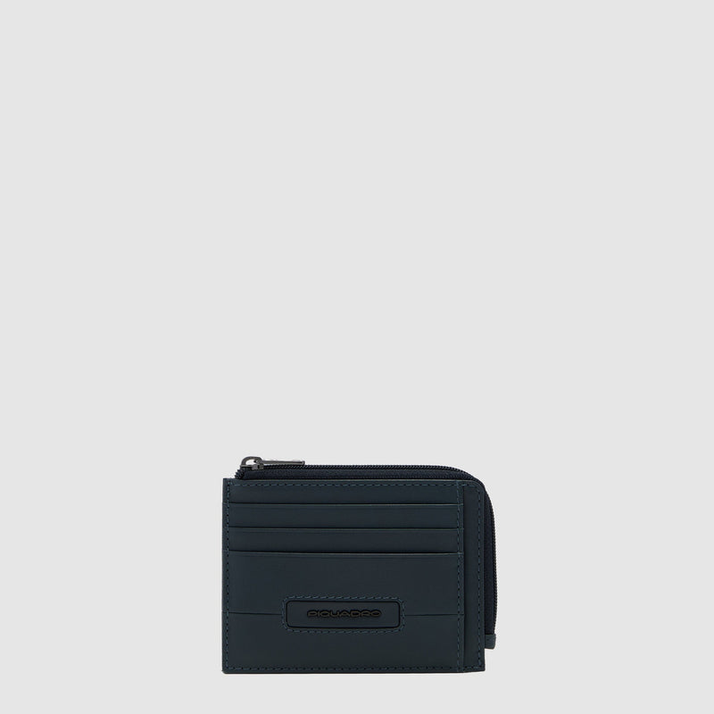 6-Card Leather Card Holder with Coin Pocket