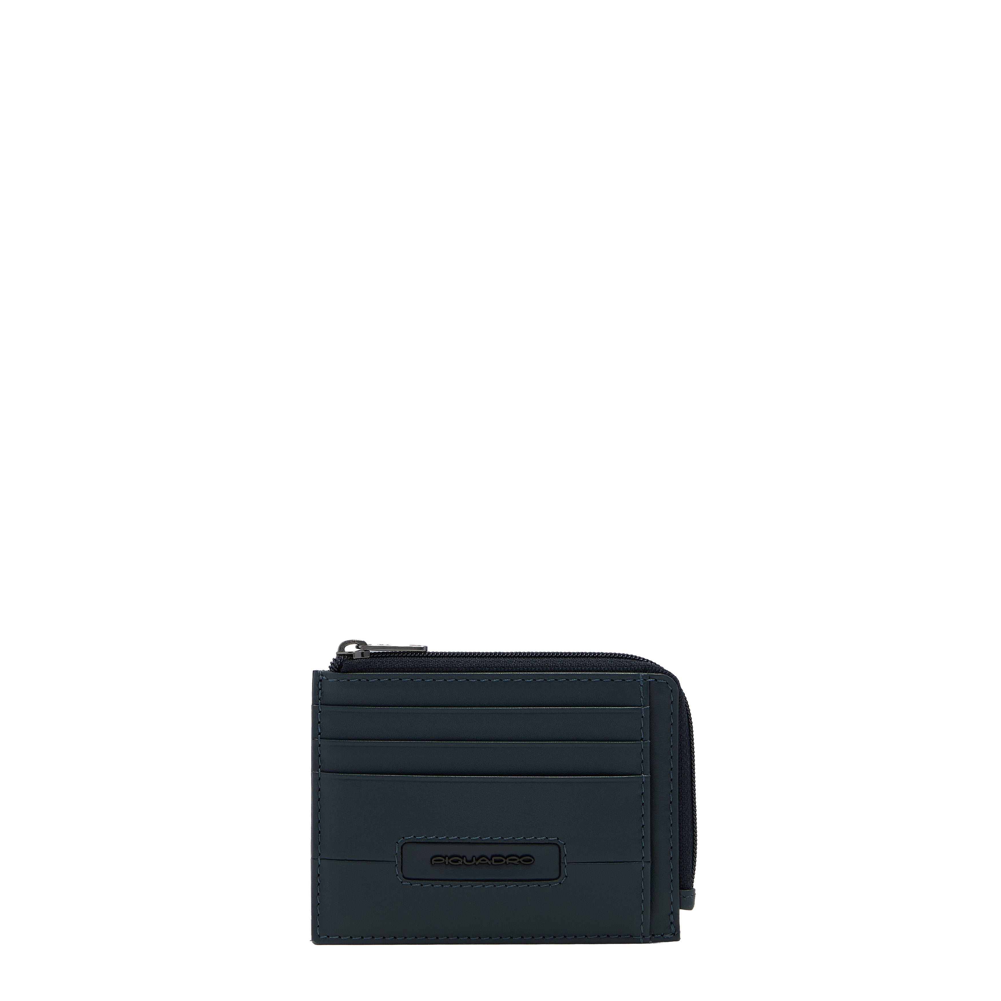 6-Card Leather Card Holder with Coin Pocket - blue | Piquadro