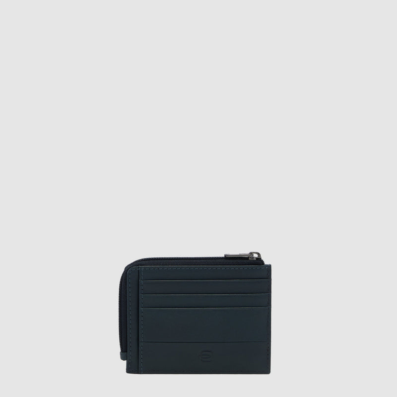 6-Card Leather Card Holder with Coin Pocket