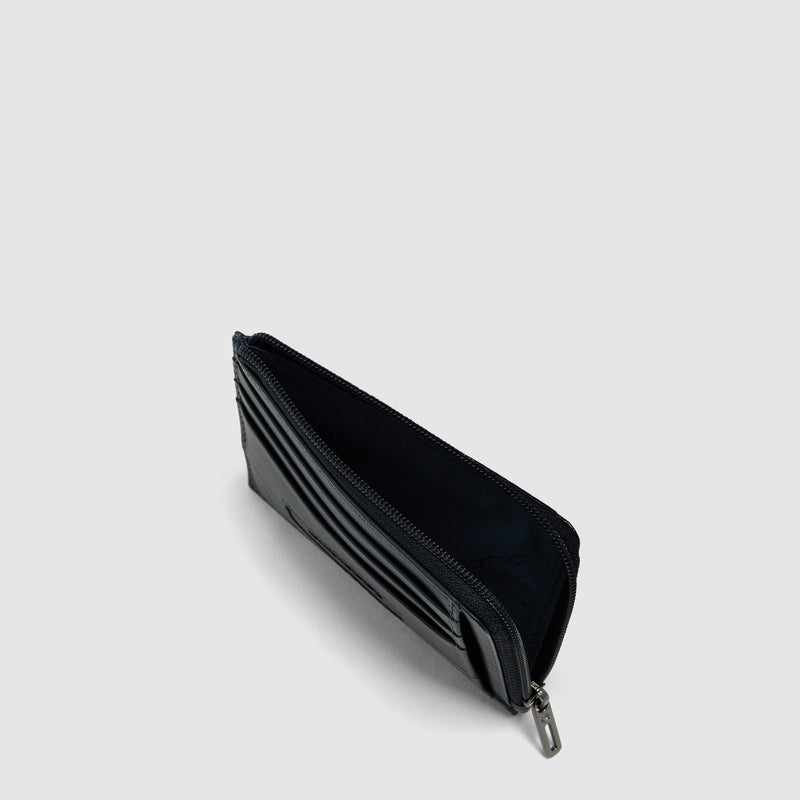 6-Card Leather Card Holder with Coin Pocket