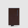Metal Pop-Up Card Holder Blue Square with RFID Protection