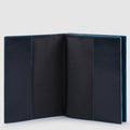 Leather Passport Holder with 5 Card Slots - Night blue