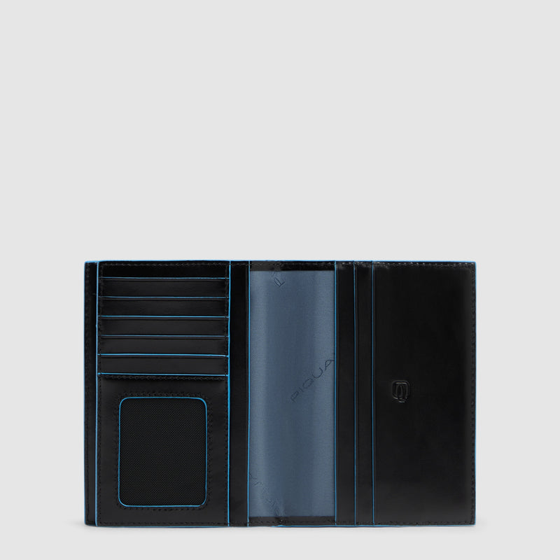 Porta-passaporte em pele com 5 ranhuras para cartões - Preto - foto 5