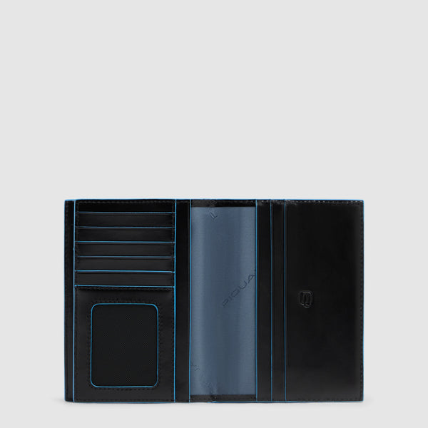 Porta-passaporte em pele com 5 ranhuras para cartões - Preto - foto 5