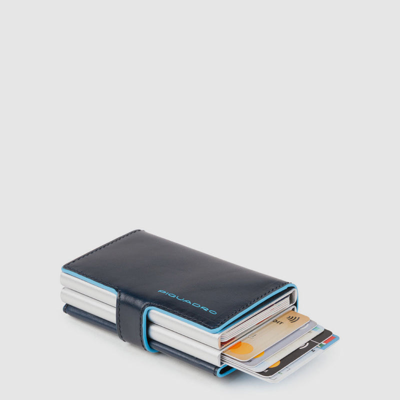 Double credit card case with sliding system