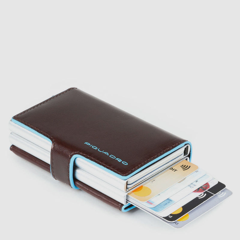 Double credit card case with sliding system