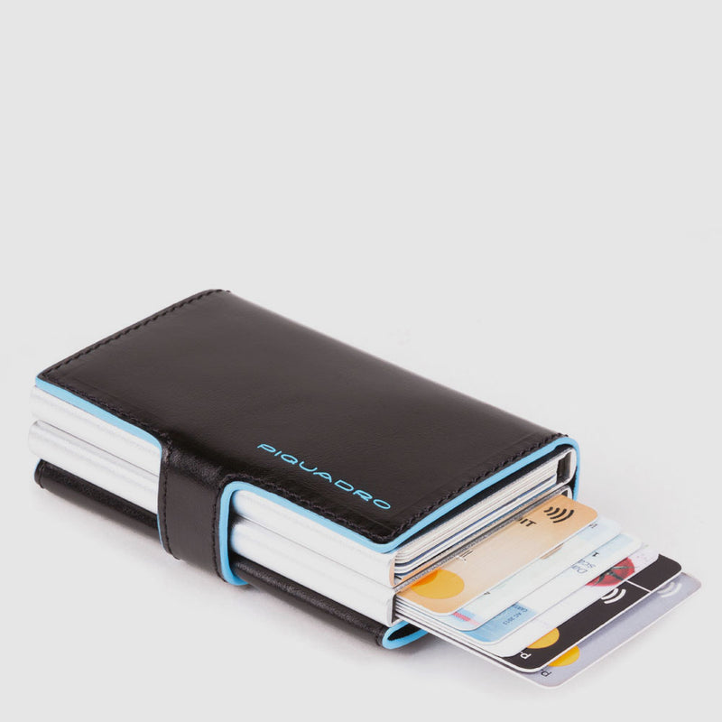 Double credit card case with sliding system