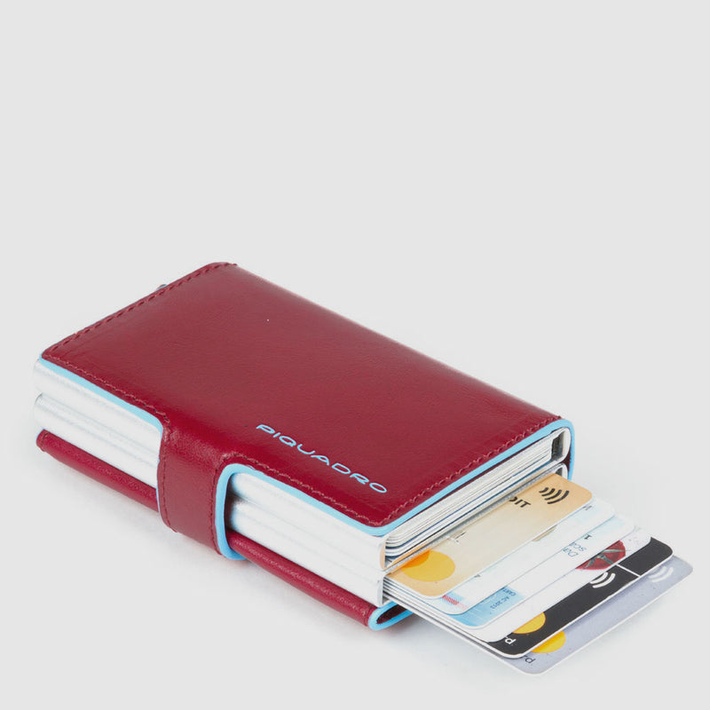 Double credit card case with sliding system