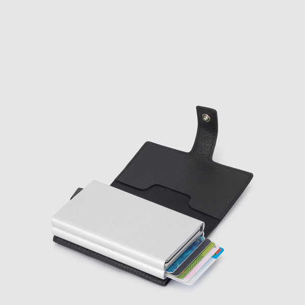Double credit card case with sliding system