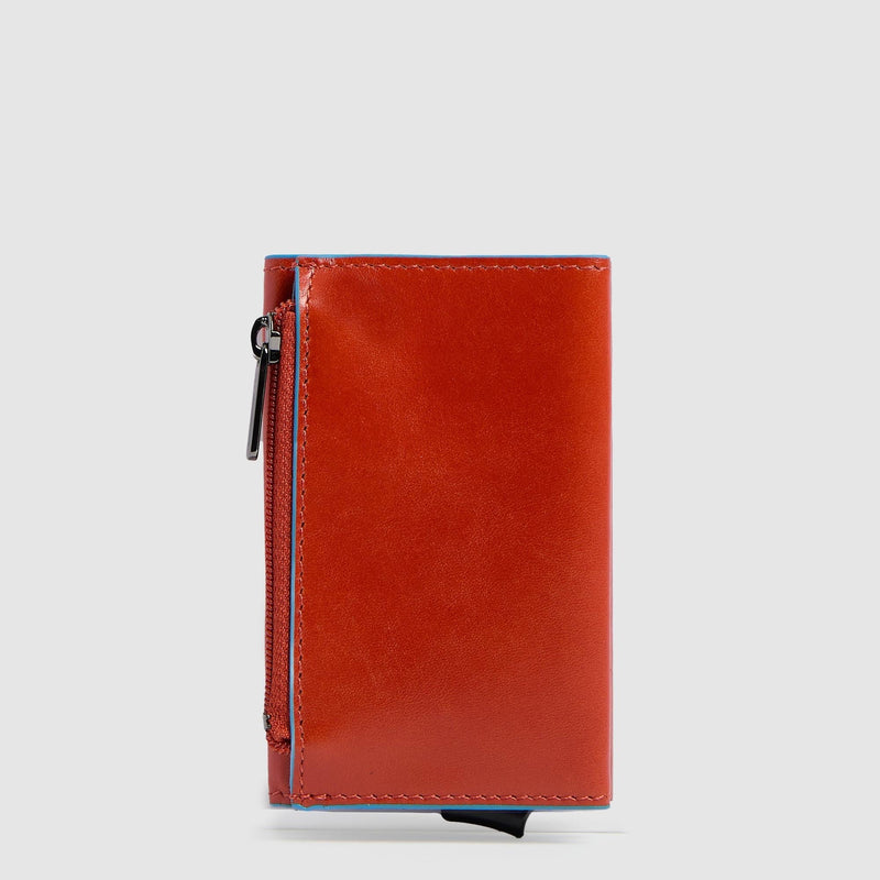 Compact Leather Wallet with Pop-Up Card Holder