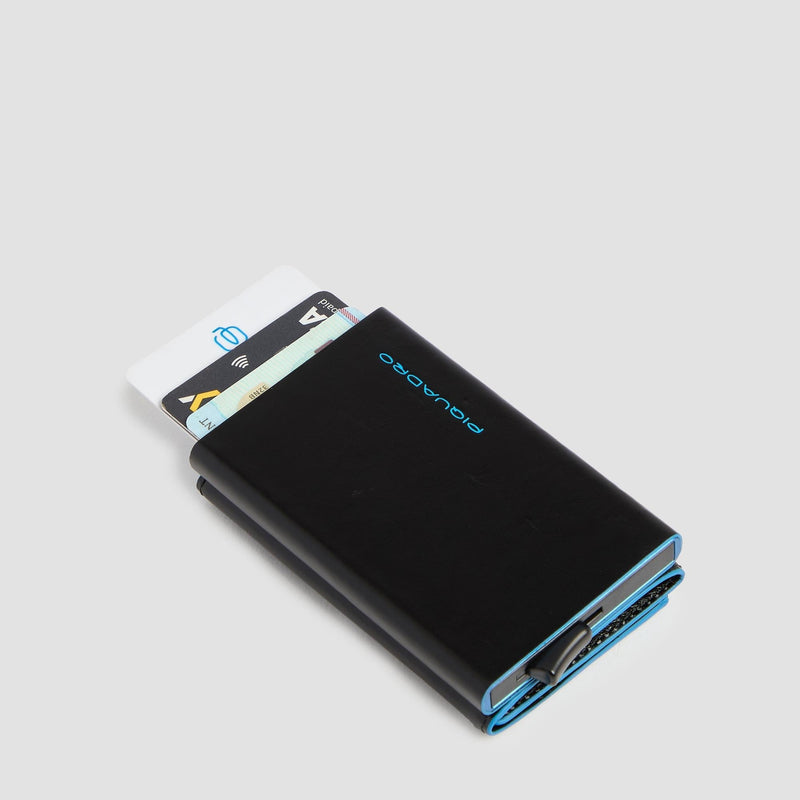 Compact Leather Wallet with Pop-Up Card Holder