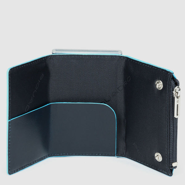 Compact wallet for banknotes and credit cards with