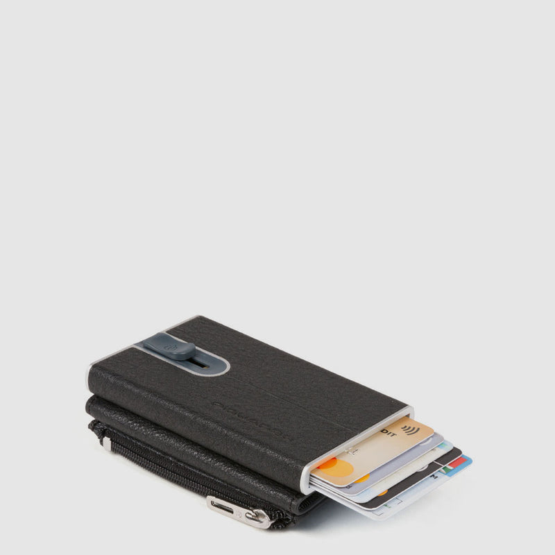 Compact wallet for banknotes and credit cards with