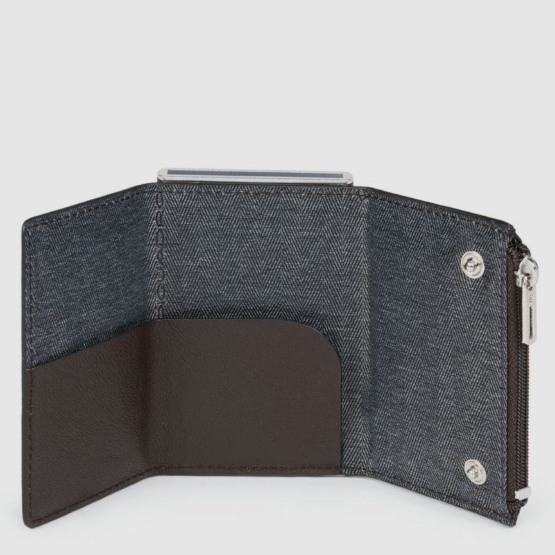 Compact wallet for banknotes and credit cards with