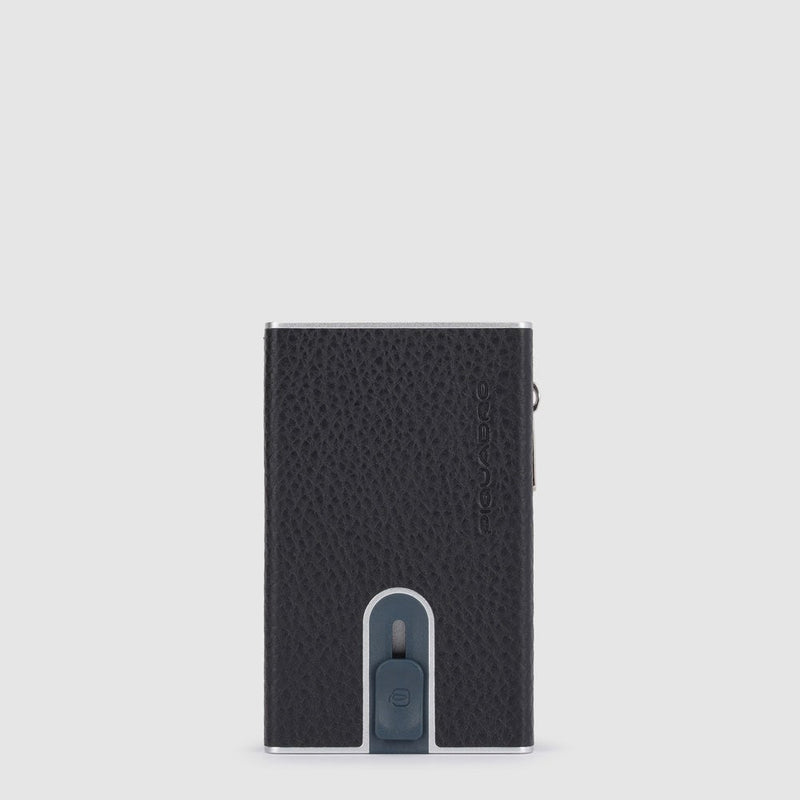 Compact wallet with sliding system and coin pocket