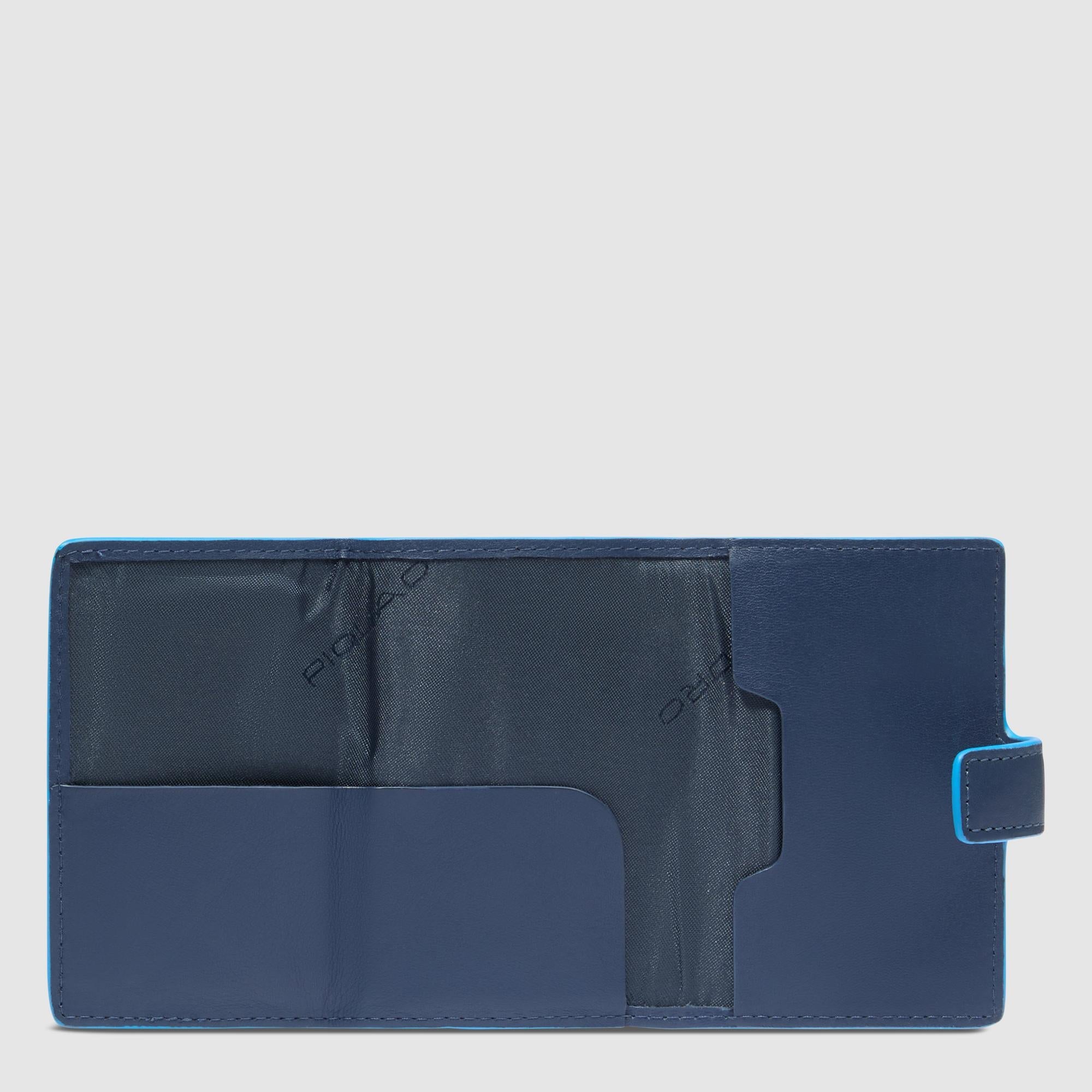 PIQUADRO – Portacarte Blue Square – in Metallo e Pelle – Protezione RFID, 1 fessura per carte e 2 comparti interni – Colore Blu Notte – Uomo PIQUADRO – Portacarte Blue Square – in Metallo e Pelle – Protezione RFID, 1 fessura per carte e 2 comparti interni – Colore Blu Notte – Uomo