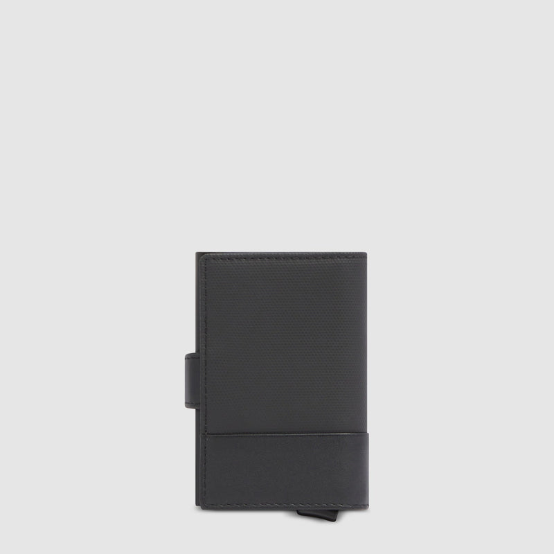 Pop-Up Metal and Leather Card Holder with RFID Protection