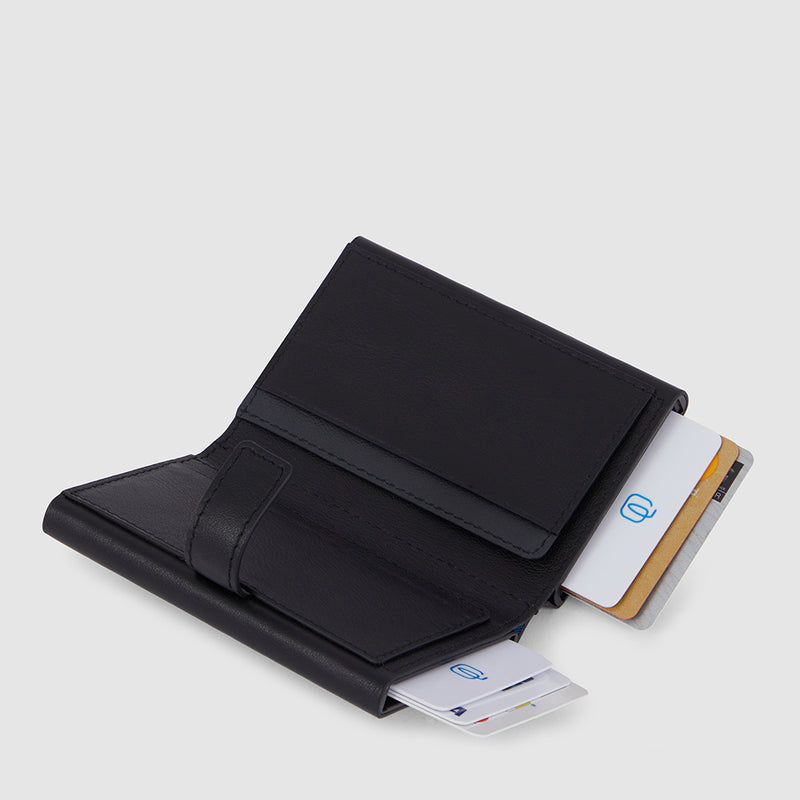 Compact wallet double avec système coulissant