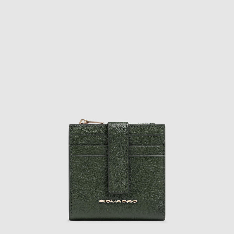 Women's cardholder with zipped money pocket