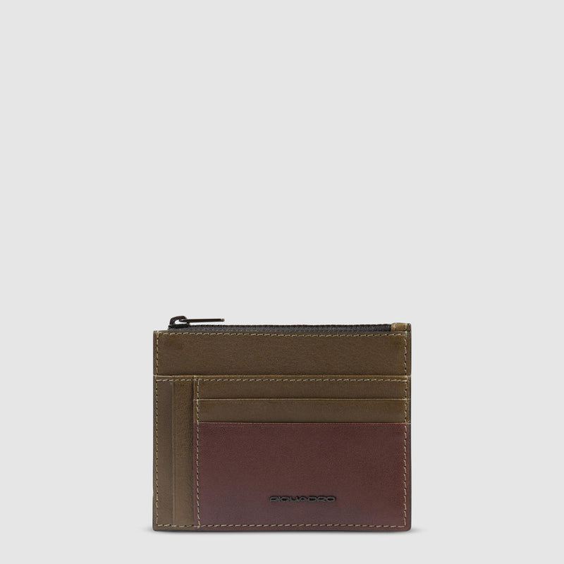 Women's cardholder with zipped money pocket