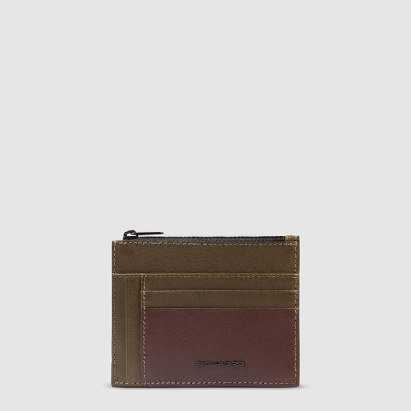 Women's cardholder with zipped money pocket