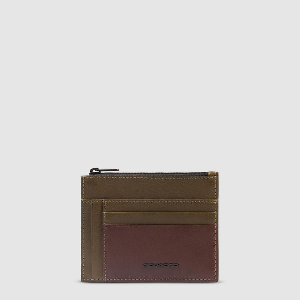 Women's cardholder with zipped money pocket