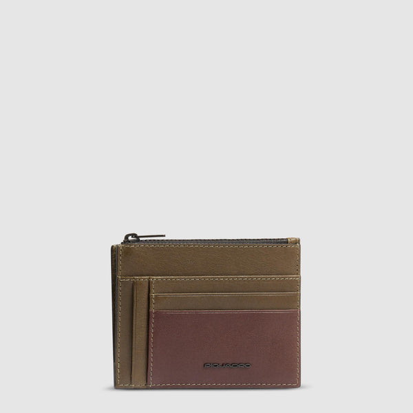 Women's cardholder with zipped money pocket