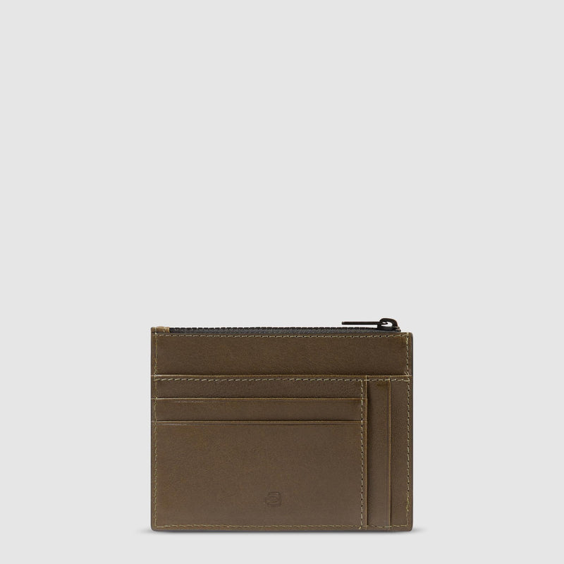 Women's cardholder with zipped money pocket