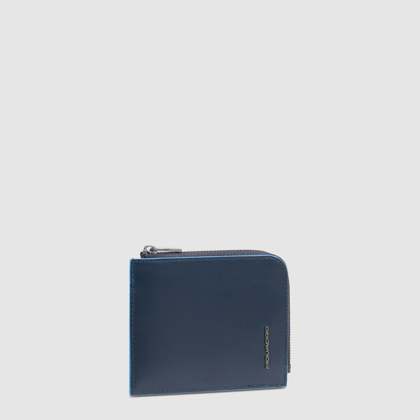 Men's card holder wallet with zipped coin pocket