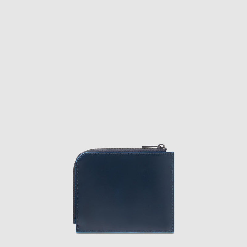 Men's card holder wallet with zipped coin pocket