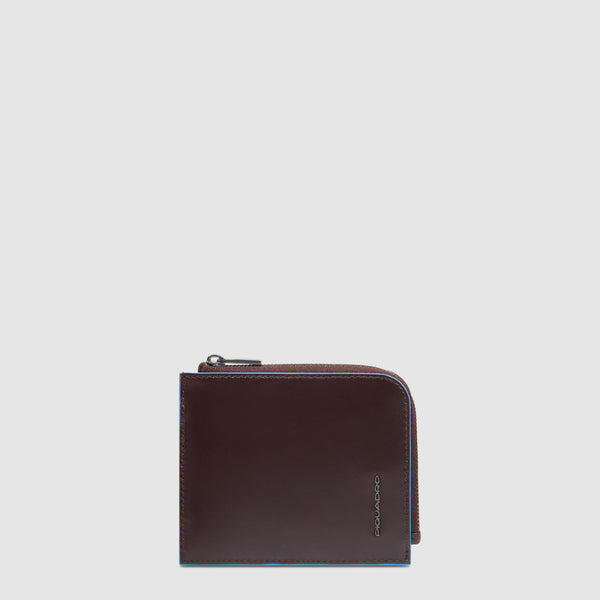 Men's card holder wallet with zipped coin pocket