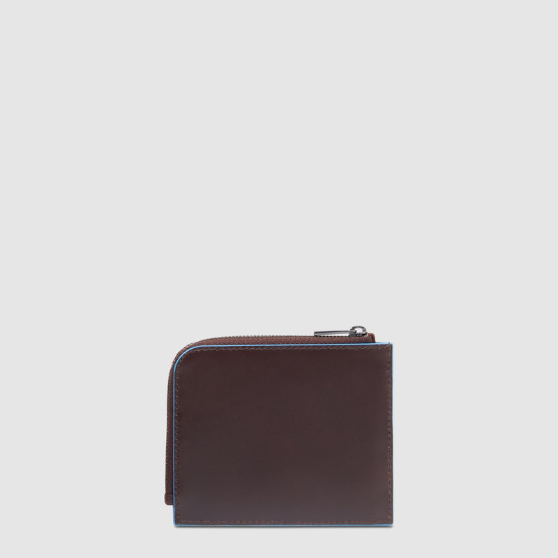 Men's card holder wallet with zipped coin pocket