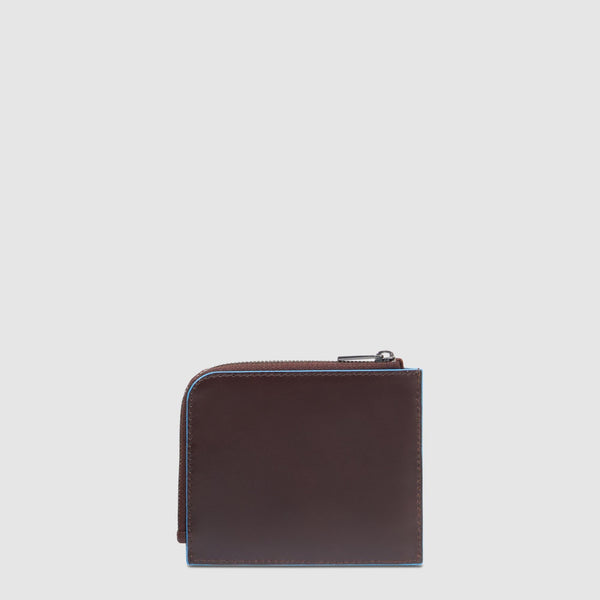 Men's card holder wallet with zipped coin pocket