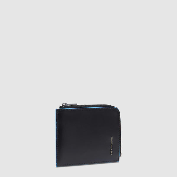 Men's card holder wallet with zipped coin pocket