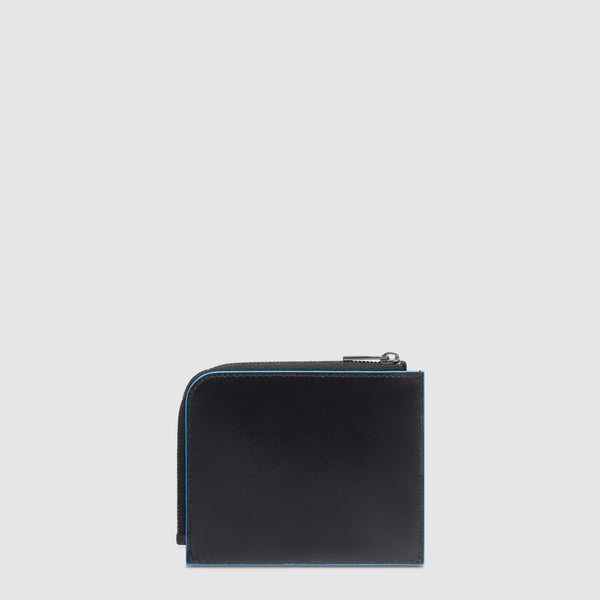 Men's card holder wallet with zipped coin pocket