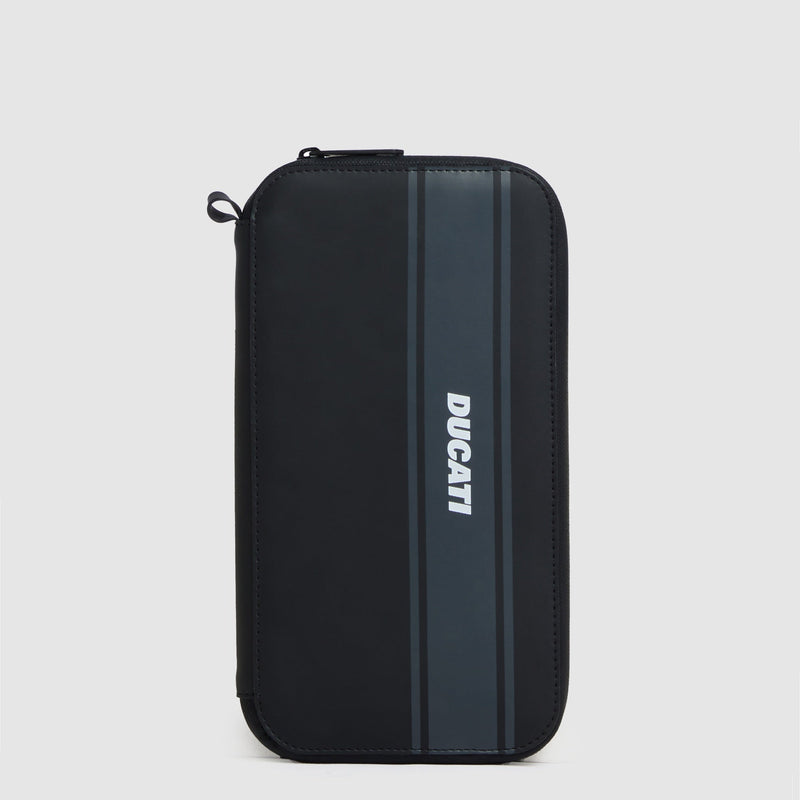 Zip-around passport holder "Piquadro x Ducati"