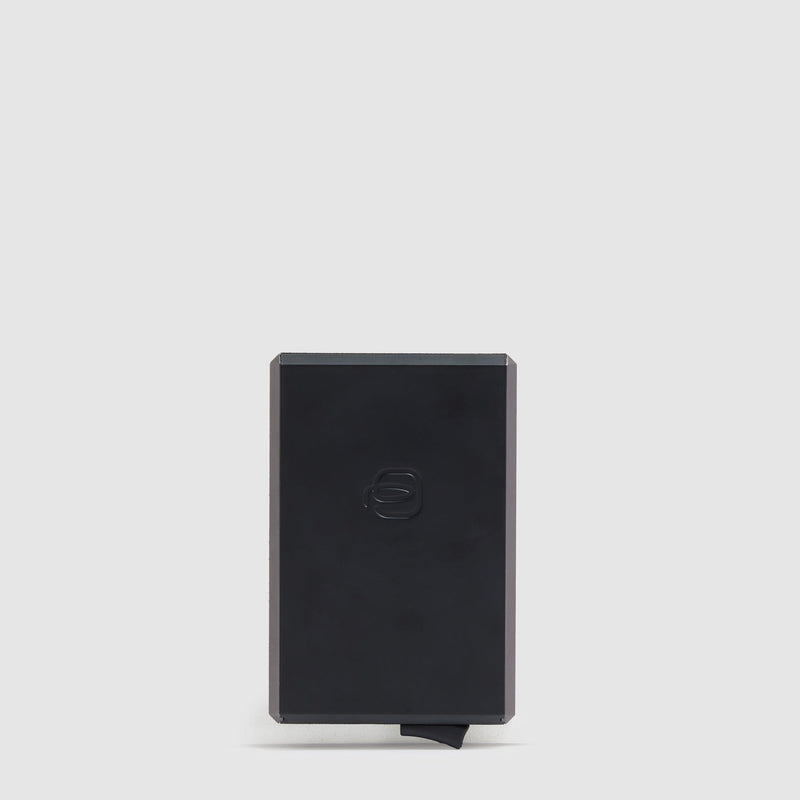 MagSafe pop-up card holder in aluminum and leather