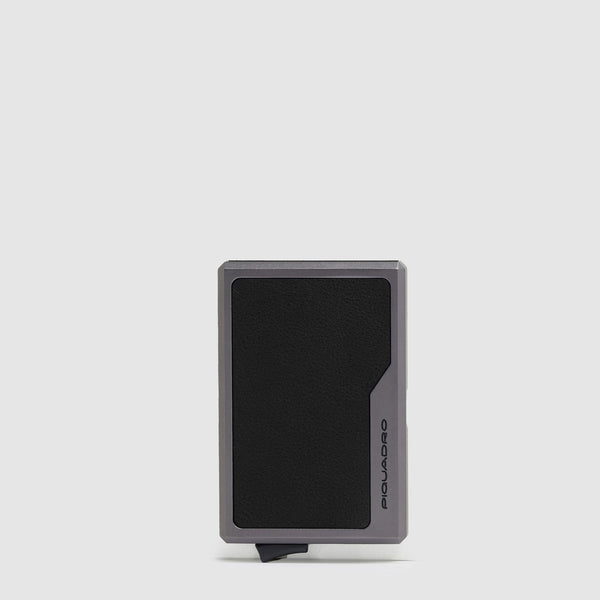MagSafe pop-up card holder in aluminum and leather - 1