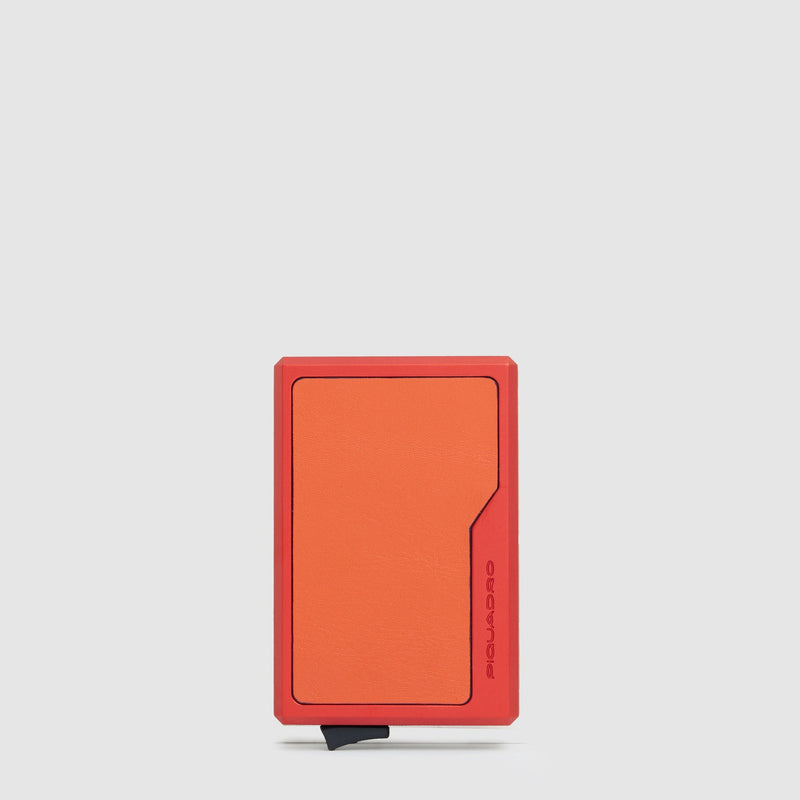 MagSafe pop-up card holder in aluminum and leather - 1