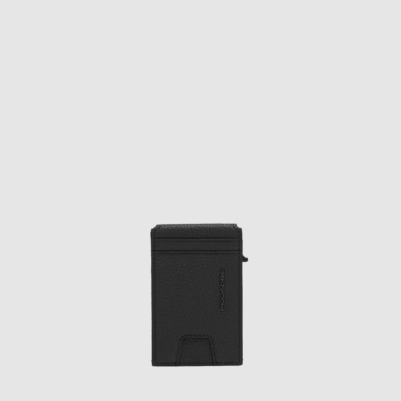 3-Slot Leather Pop-Up Card Holder with RFID Protection