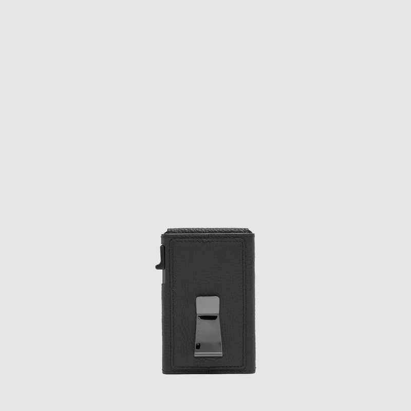 3-Slot Leather Pop-Up Card Holder with RFID Protection