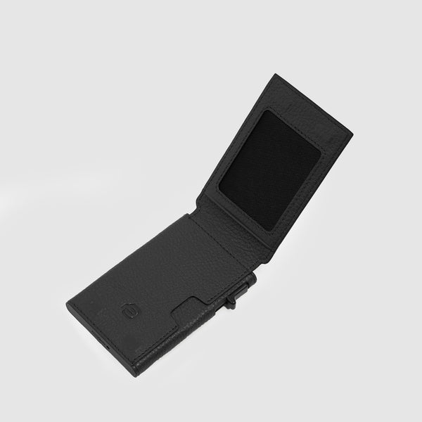 3-Slot Leather Pop-Up Card Holder with RFID Protection - 3
