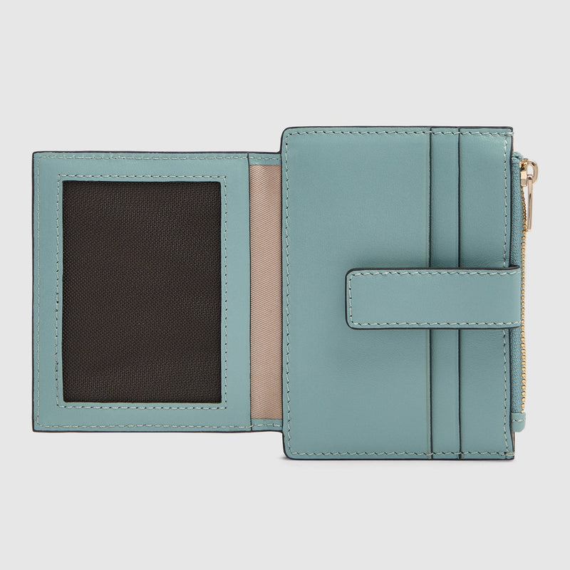 Women's Leather Wallet, 2 Card Slots & RFID Protection - Light blue - photo 3