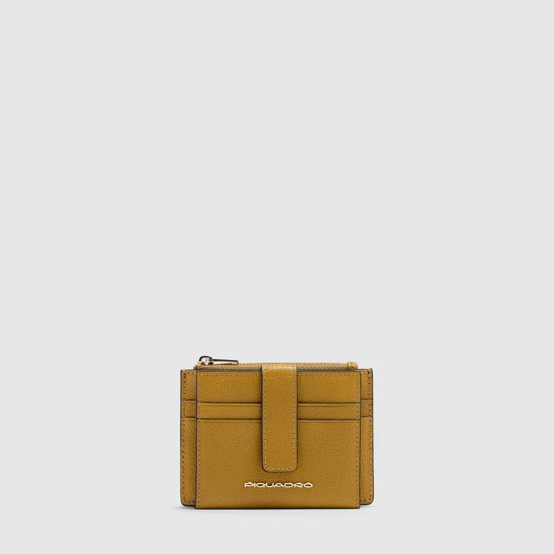 Women's Leather Wallet, 2 Card Slots & RFID Protection - yellow