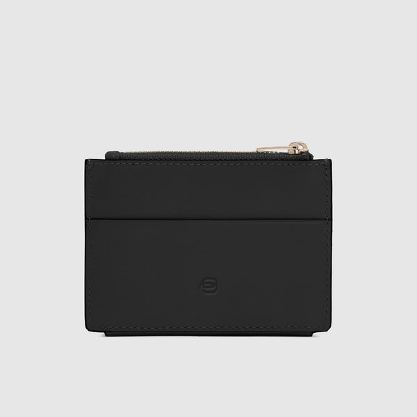 Women's Leather Wallet, 2 Card Slots & RFID Protection - Black - photo 2