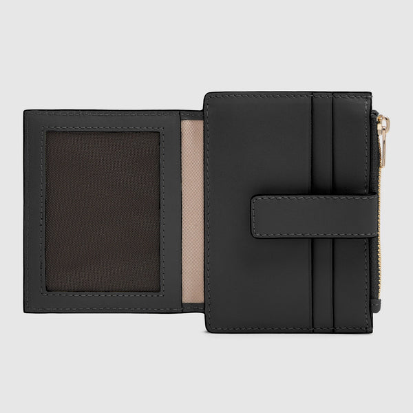 Women's Leather Wallet, 2 Card Slots & RFID Protection - Black - photo 3