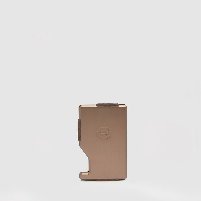Metal and Leather MagSafe® Card Holder with Elastic Band