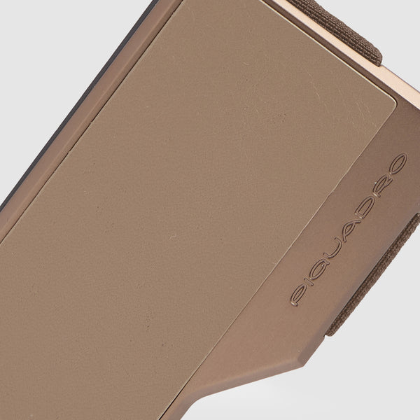Metal and Leather MagSafe® Card Holder with Elastic Band - 3