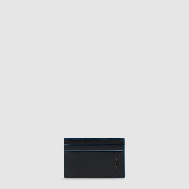Slim Leather Card Holder, 4 Slots, RFID-Blocking - Night blue