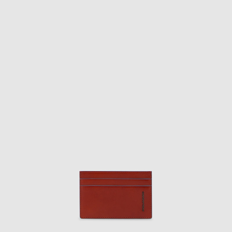 Porte-cartes de crédit homme fin en cuir - Orange